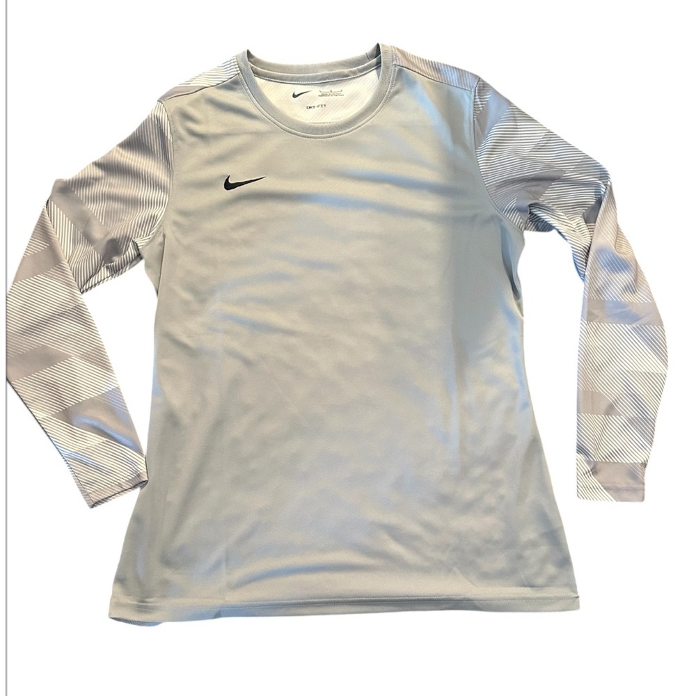 Nike White Gray Long Sleeve Dri-Fit Shirt Size Large NWT